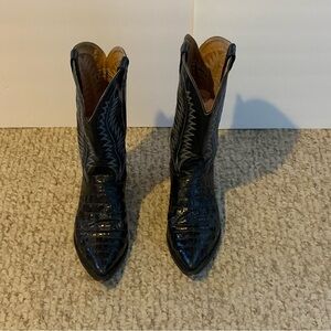 Men's Black Leather Cowboy Boots by Rio Grande